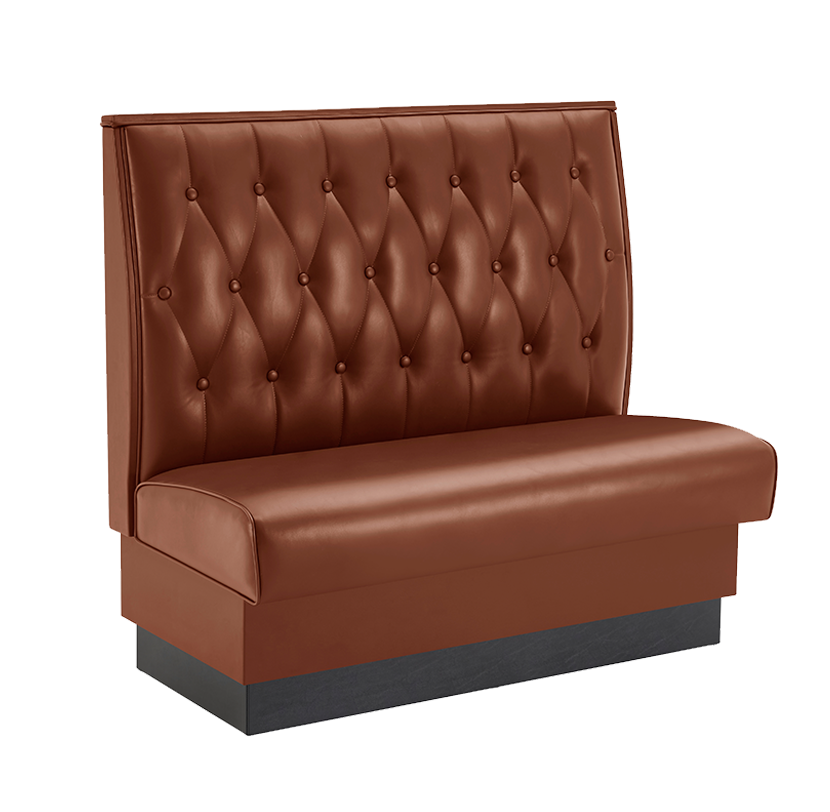 48" Length Single Booth W/ Brown Vinyl Seat