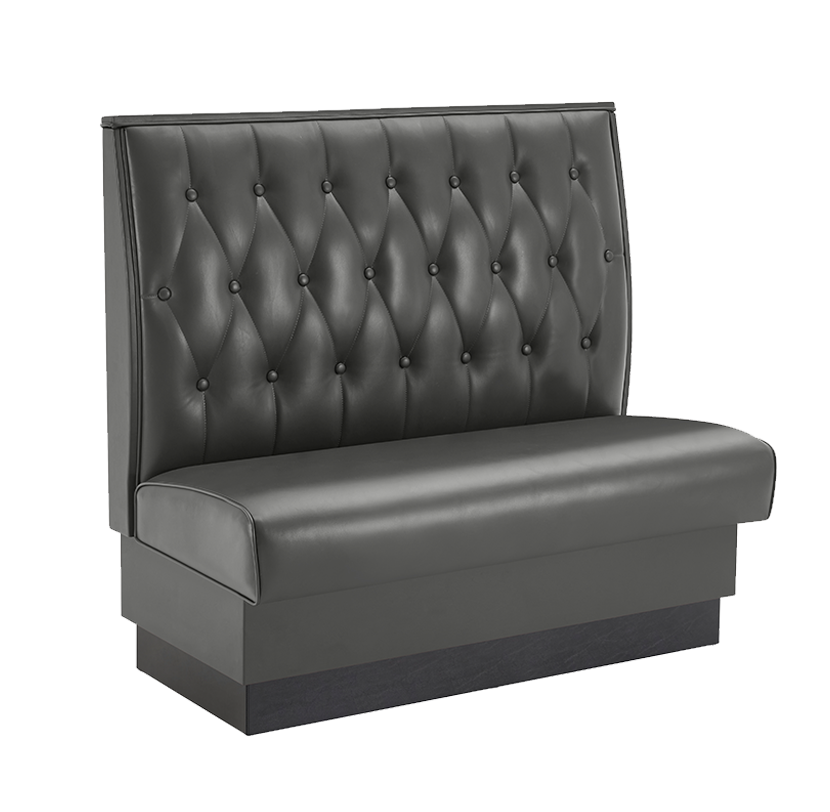 48" Length Single Booth W/ Grey Vinyl Seat