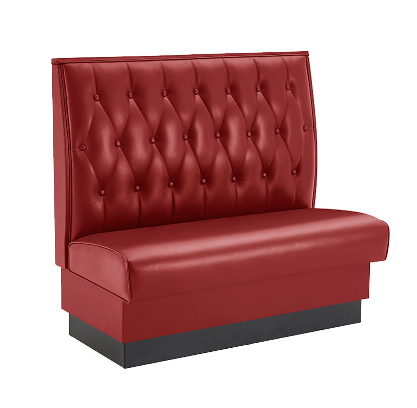 48" Length Single Booth W/ Red Vinyl Seat