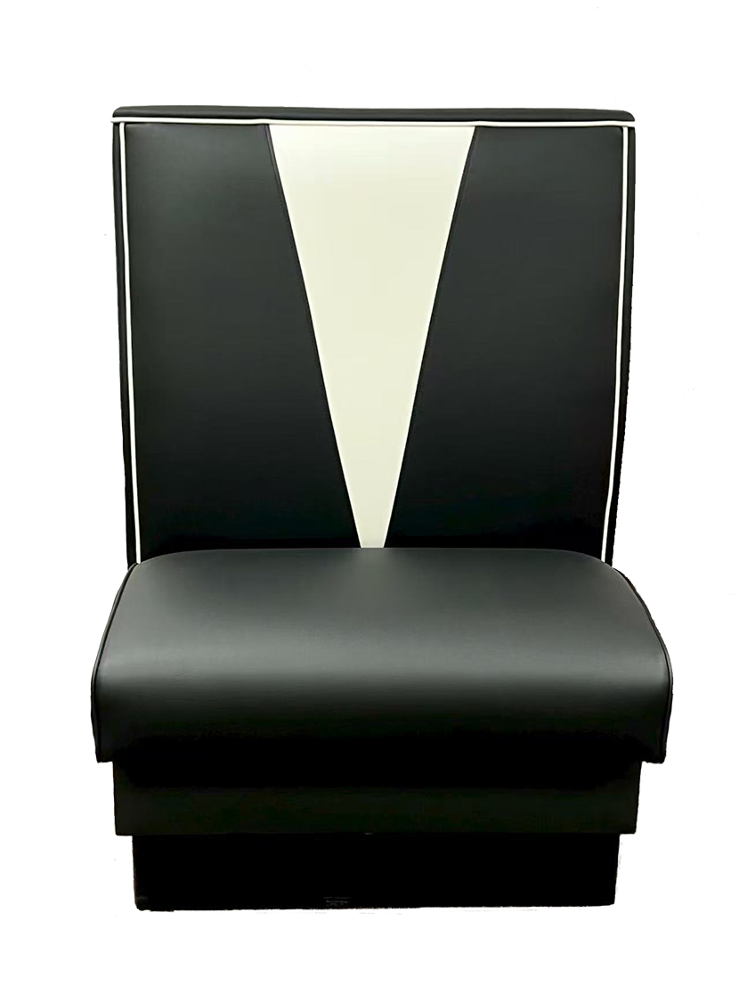 Black Seat and V Back Booth, Dimensions 48"/60"/72"