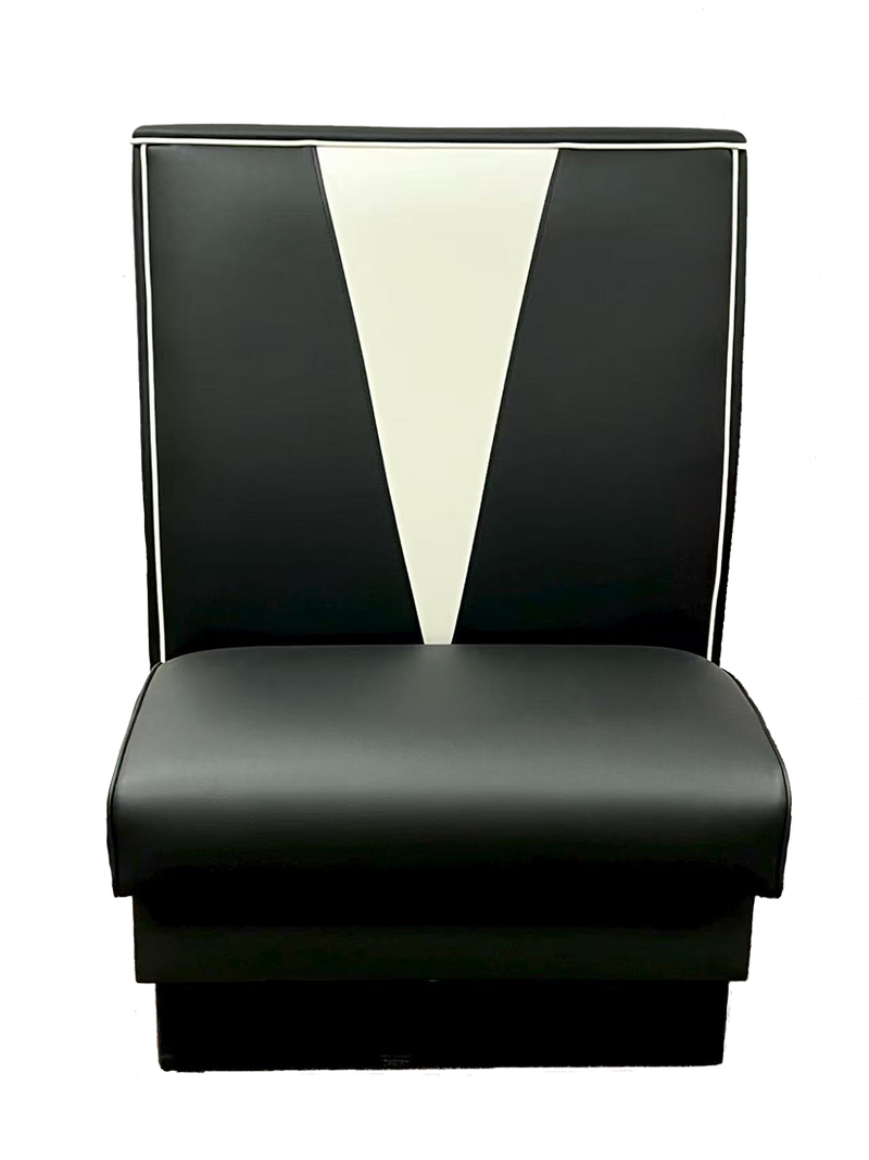 Black Seat and V Back Booth, Dimensions 48"/60"/72"