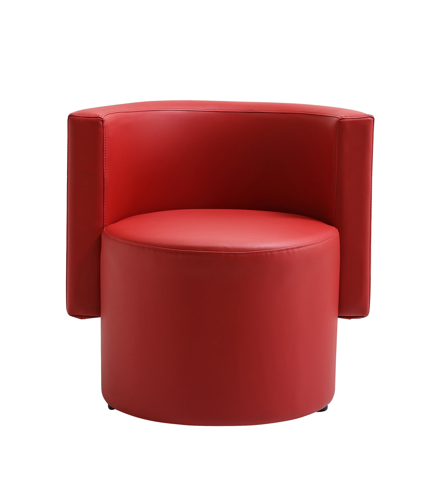 Single Booth with Red/Black Vinyl Seat and Rotation Back