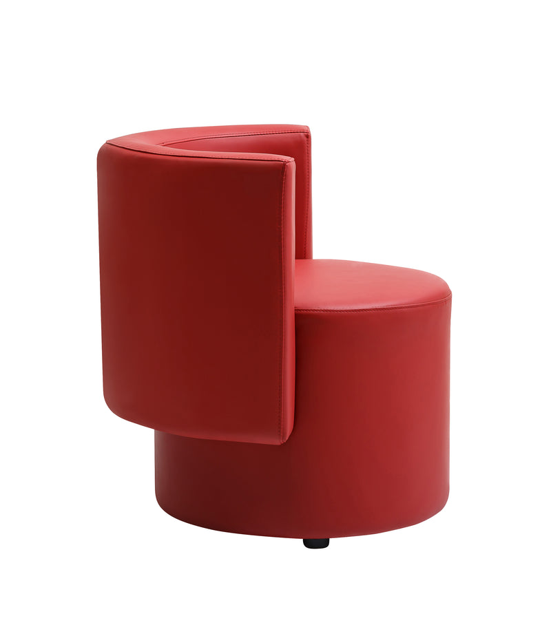 Single Booth with Red/Black Vinyl Seat and Rotation Back