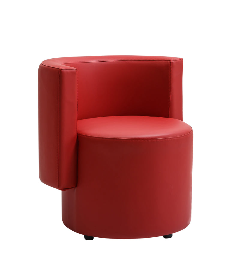 Single Booth with Red/Black Vinyl Seat and Rotation Back