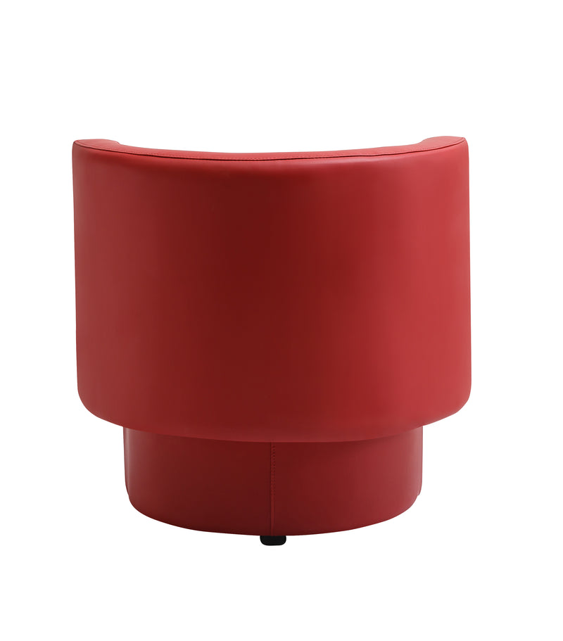 Single Booth with Red/Black Vinyl Seat and Rotation Back