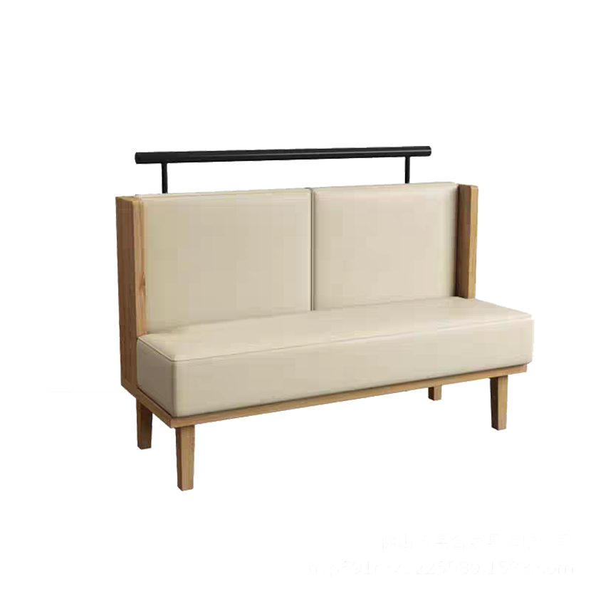48" Length Single Booth with Beige Vinyl Seat and Back