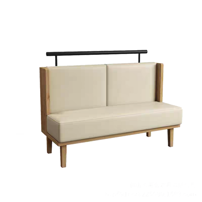 48" Length Single Booth with Beige Vinyl Seat and Back