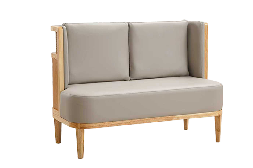 48" Length Single Booth with Beige Vinyl Seat and Back