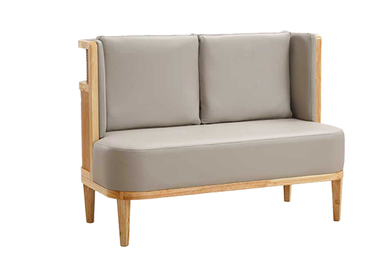 48" Length Single Booth with Beige Vinyl Seat and Back