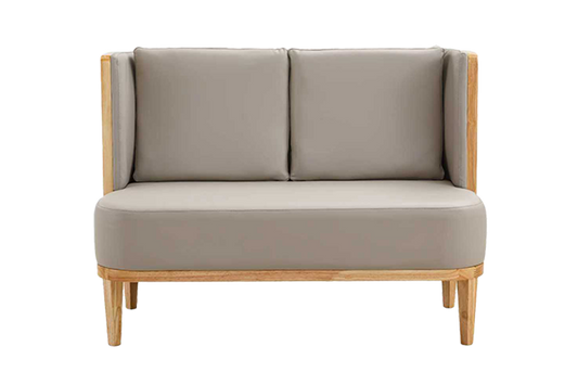 48" Length Single Booth with Beige Vinyl Seat and Back