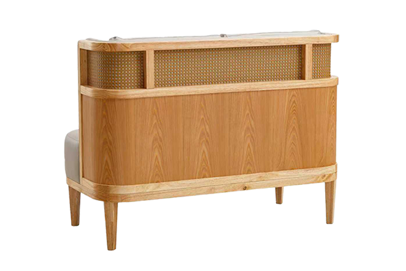 48" Length Single Booth with Beige Vinyl Seat and Back