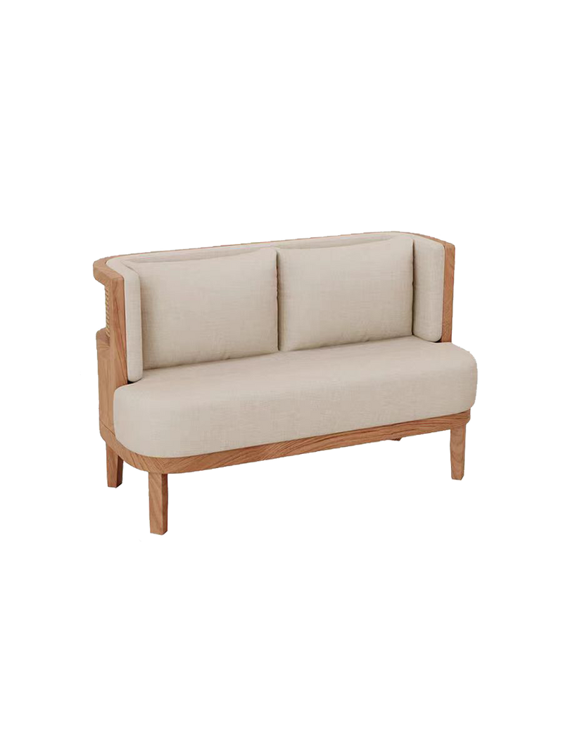 48" Length Single Booth with Solid wood Frame, Finish Natural