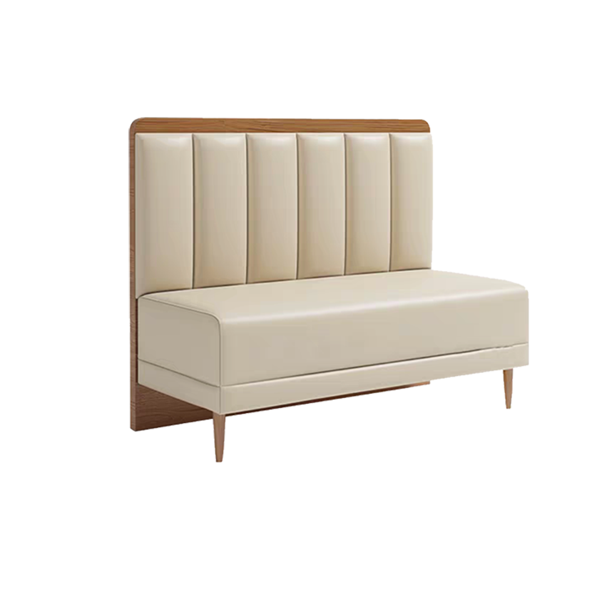 Natural 48" Length Single Booth with Beige Seat&Back