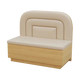 Southeast Asia Style 48" Length Single Booth with Beige Seat&Back, Finish Natural