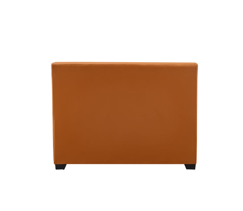 48" Length Single Booth with Orange Vinyl Seat/Back