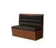 48" Length Single Booth with Black Vinyl Seat, Finish Walnut