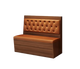 48" Length Single Booth with Brown Vinyl Seat, Finish Walnut
