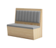 48" Length Single Booth with Grey Vinyl Seat, Finish Natural