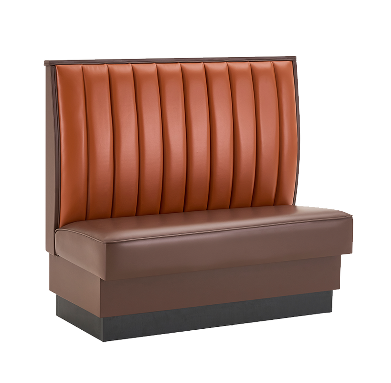 48" Length Single Booth W/ Brown Vinyl Seat