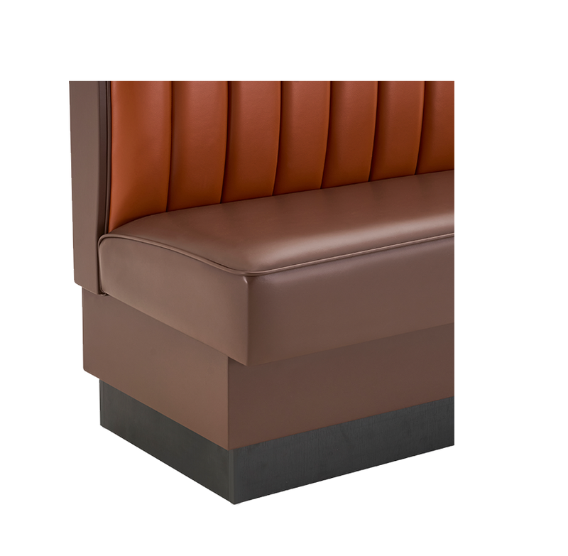 48" Length Single Booth W/ Brown Vinyl Seat