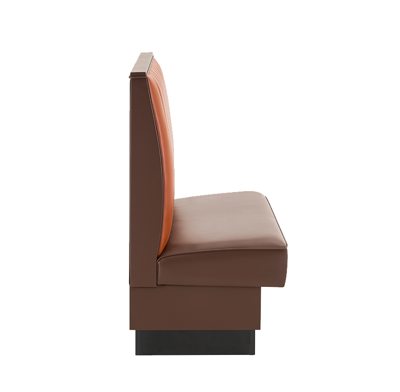 48" Length Single Booth W/ Brown Vinyl Seat