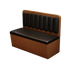 48" Length Single Booth with Black Vinyl Seat, Finish Walnut