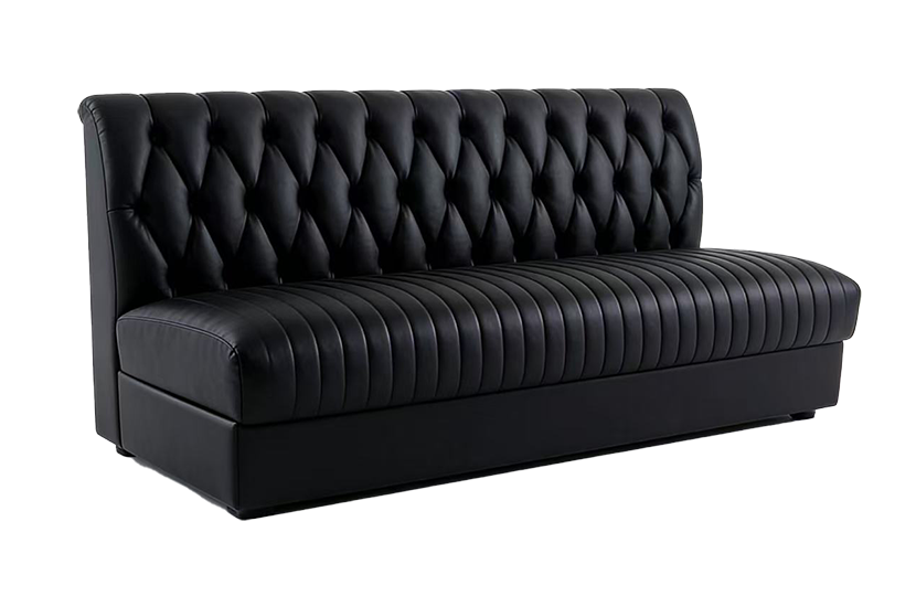 72" Length Black Single Booth