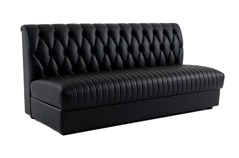 72" Length Black Single Booth