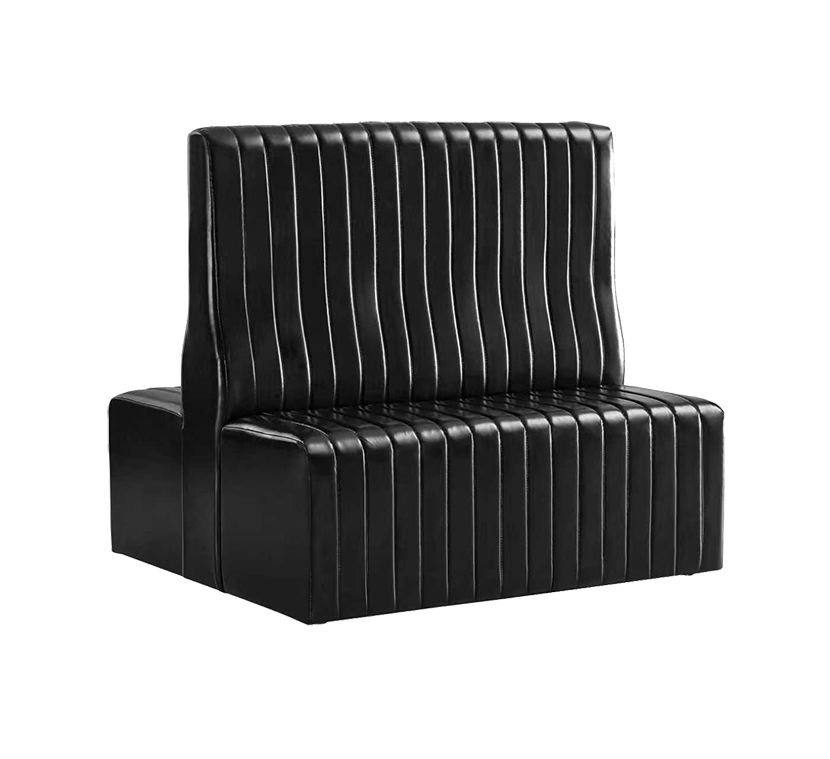 48" Double Booth with Vinyl Seat, Finish Brown