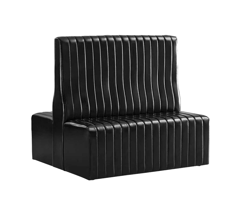 48" Double Booth with Vinyl Seat, Finish Brown