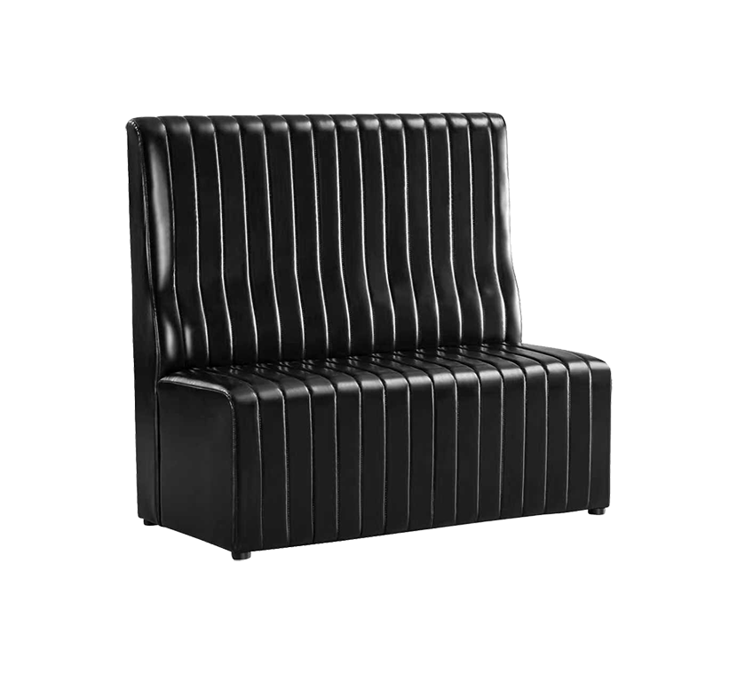 48" Single Booth with Vinyl Seat, Finish Black