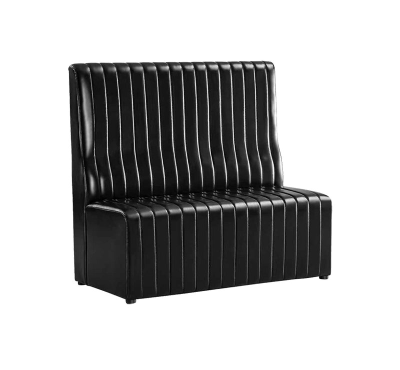 48" Single Booth with Vinyl Seat, Finish Black