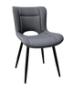 Indoor modern grey chair with box pattern and black legs