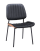 Mid-Century Indoor Modern Metal Chair with Black Vinyl