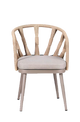 Outdoor Poly Woven  Chair with Gray Seat, Finish Champagne