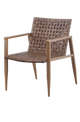 Outdoor Woven Poly PU Aluminum Chair , Finish Brown