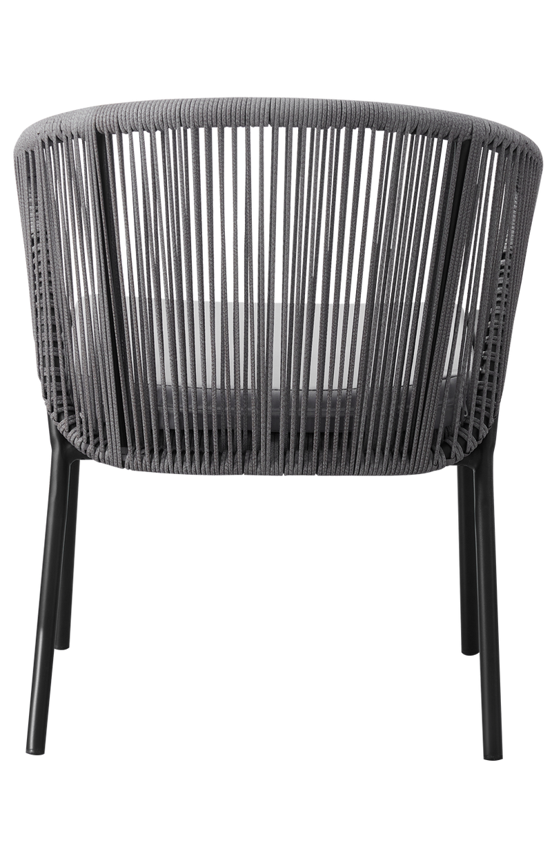 Grey Outdoor Woven Rope Chair w/ Black Frame