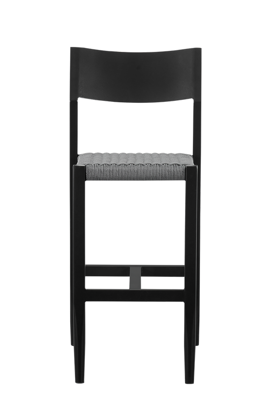 Outdoor Aluminum Barstool with Poly Woven Back & Seat