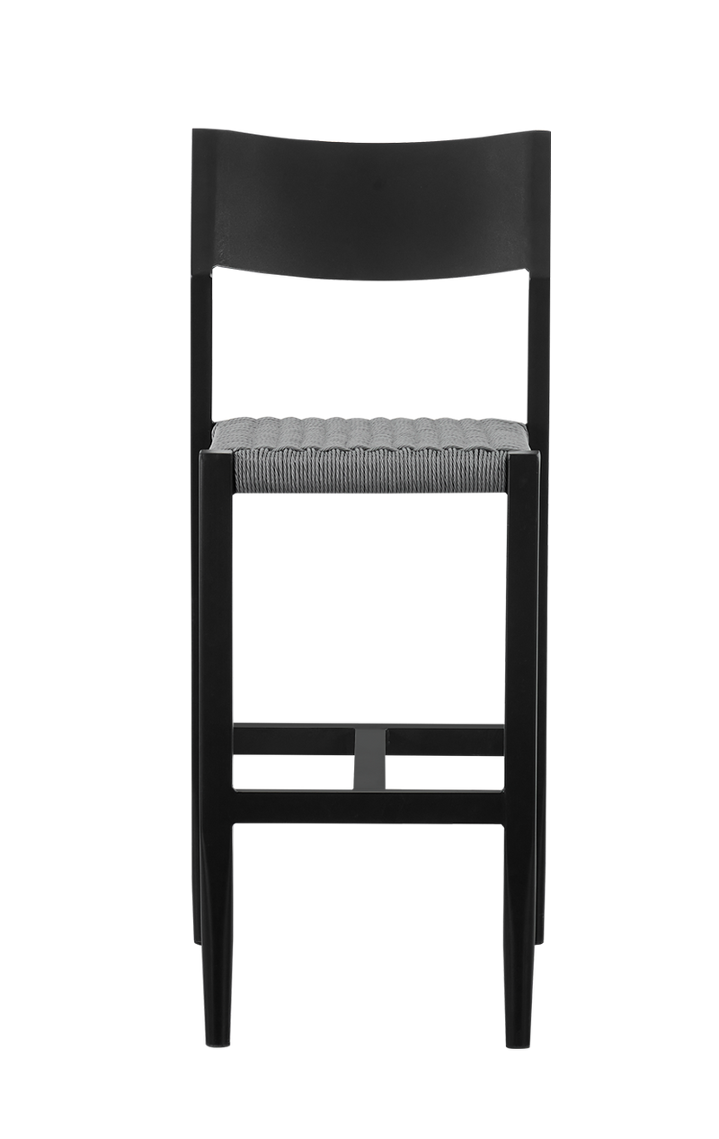 Outdoor Aluminum Barstool with Poly Woven Back & Seat