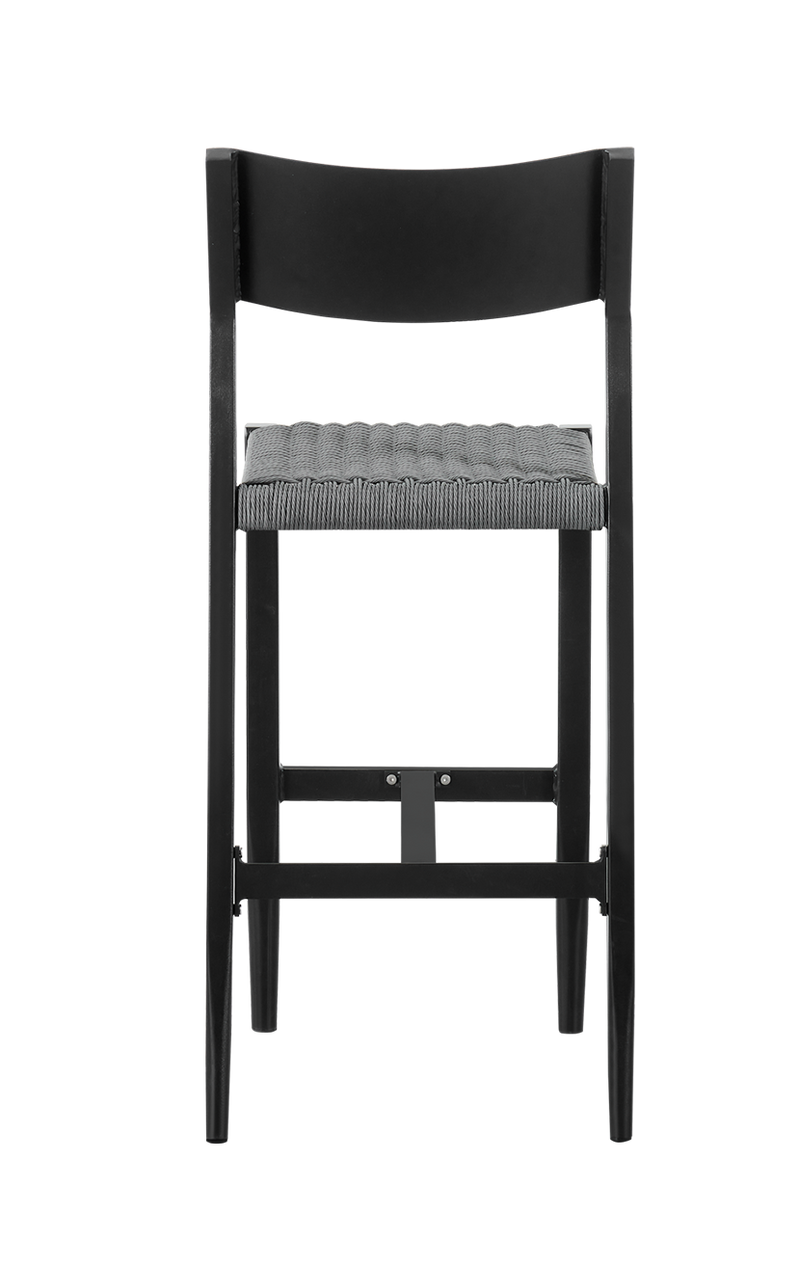 Outdoor Aluminum Barstool with Poly Woven Back & Seat