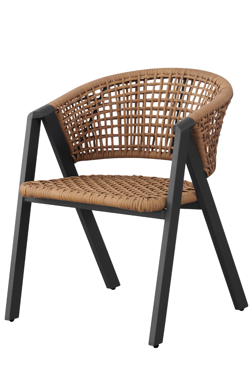 Aluminum Rattan Chair in Beige Color