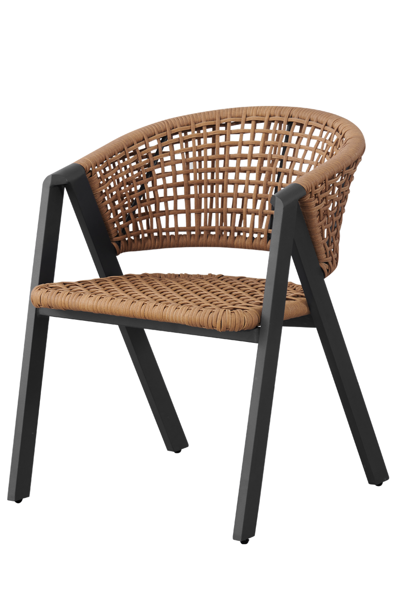 Aluminum Rattan Chair in Beige Color