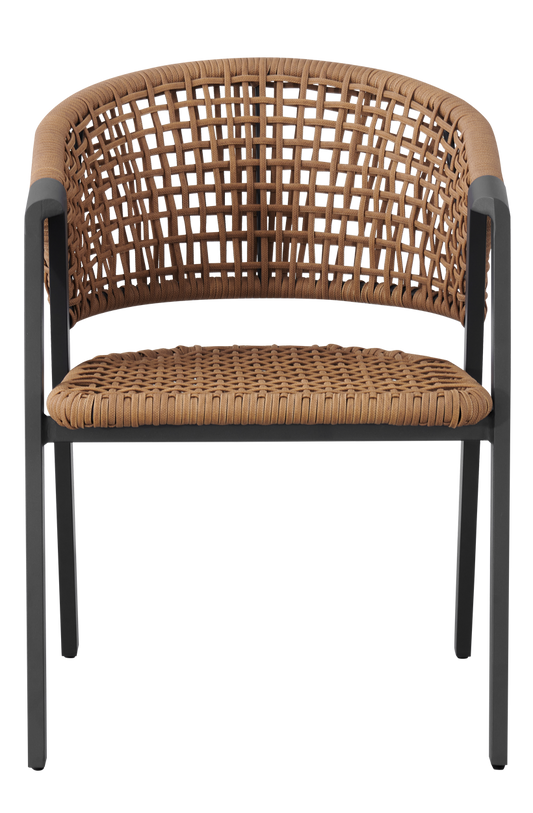 Aluminum Rattan Chair in Beige Color