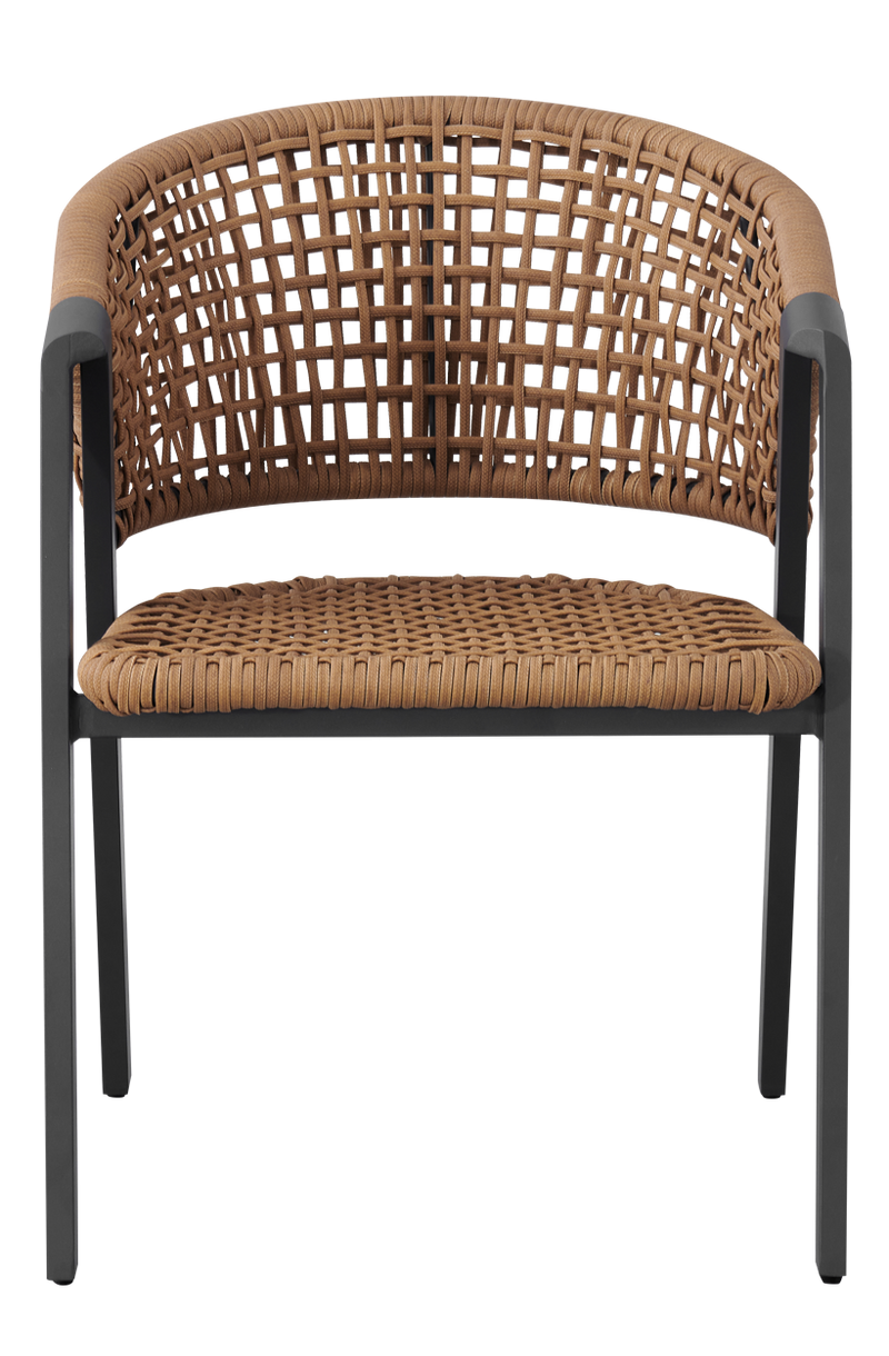 Aluminum Rattan Chair in Beige Color