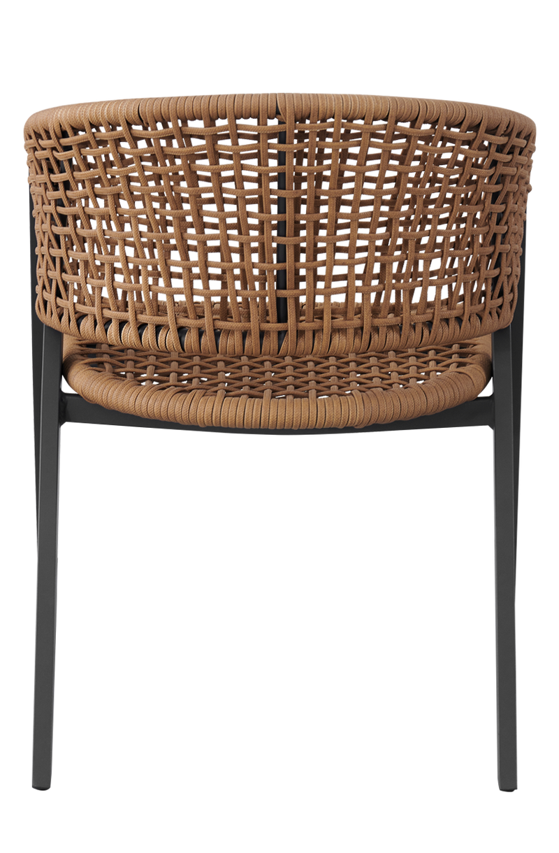 Aluminum Rattan Chair in Beige Color