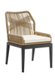 Outdoor Aluminum Poly Woven Rope Chair W/ White Seat