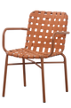 Outdoor Aluminum Woven Rope Chair W/ Orange Powder-Coated