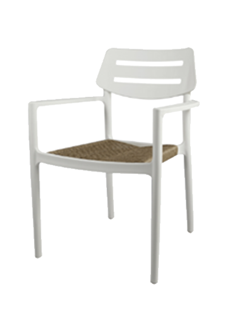 New material mixture Aluminum chair with pp/Terslin/Rope/Rattan Seat