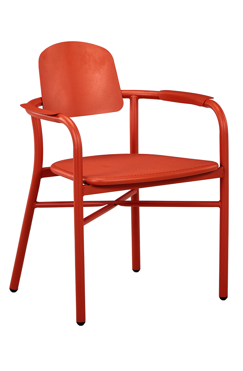 Outdoor Orange Metal Chair