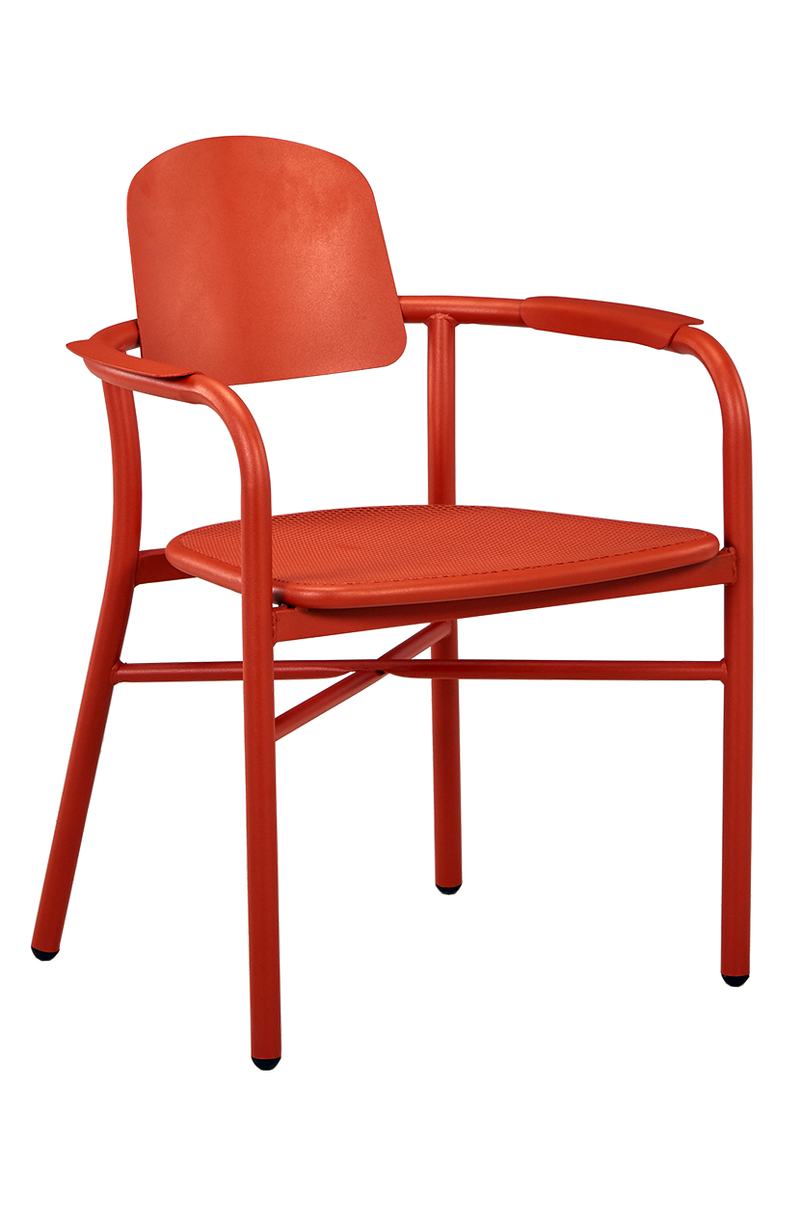 Outdoor Orange Metal Chair